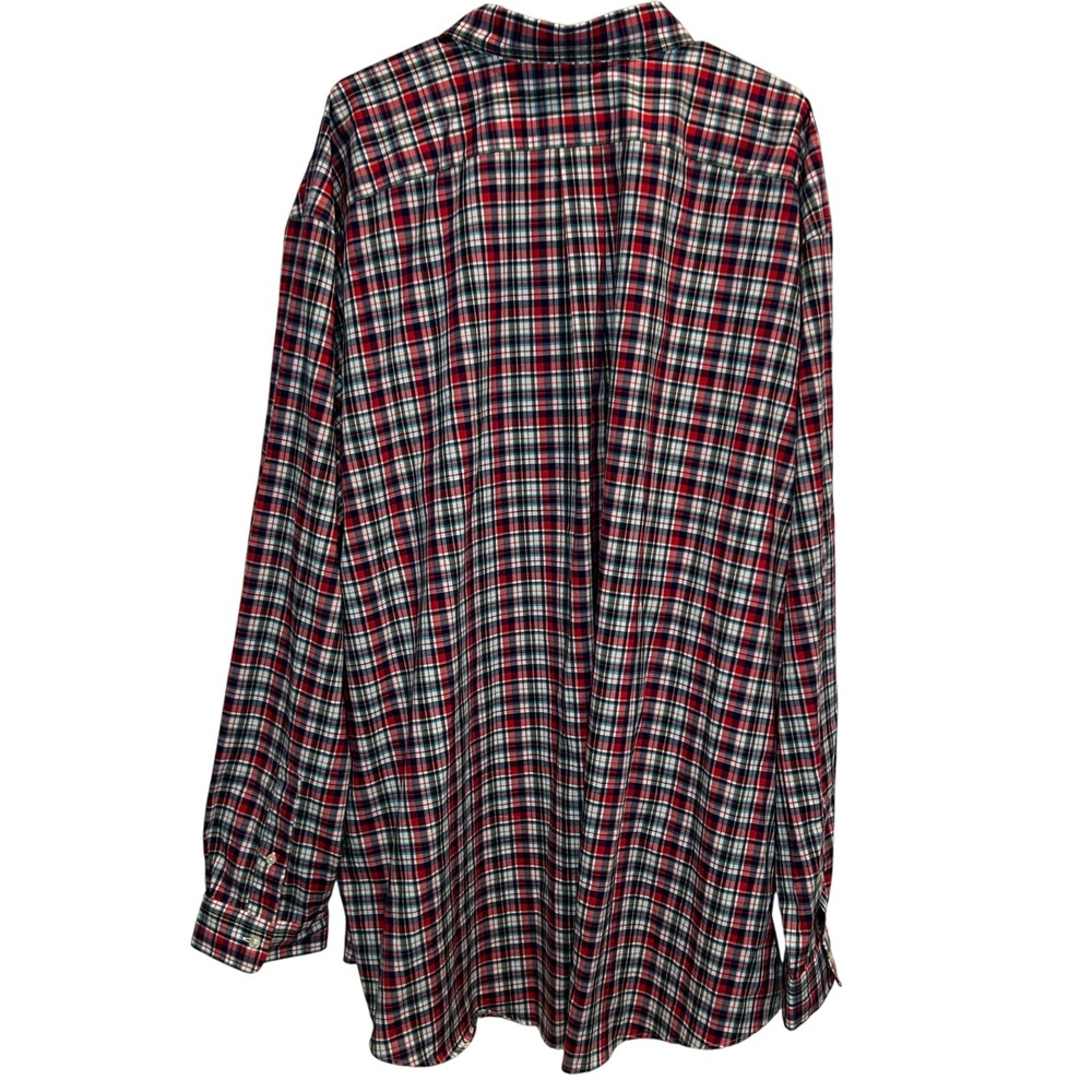 Ralph Lauren Men's Plaid Button Down Shirt 4XB Red Green Blue Cotton Stretch - Picture 3 of 4